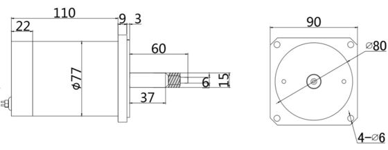 Регулируемая скорость и обратный 24V 100W Brushed DC Motor для черных промышленных машин