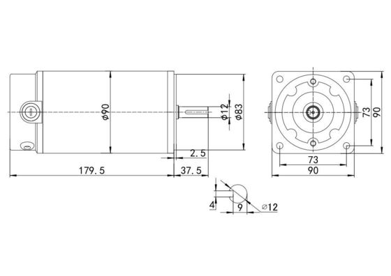 Профессиональный 12V 24V DC мотор 3000 вращений в минуту 90 мм 65 дБ для высокоскоростных приложений