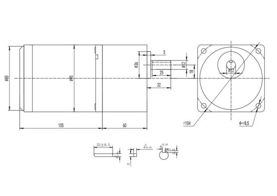 Регулируемая скорость 60мм 24в 5w Легкоуправляемый DC мотор YLP 80BL-154-3