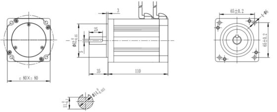 Мотор на беговой дорожке для фитнеса YLP 80BL-154-3